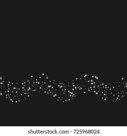 Vector shiny shiny modern background. Luxury starry night design. Silver shiny confetti from falling stars. Well suited for posters, banners, advertisements, cards, web pages, parties