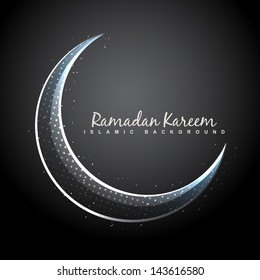 vector shiny moon ramadan background