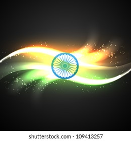 Vektorgrafik-Neon-Stil indische Fahne Design