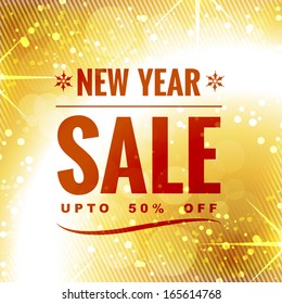 Vector Shiny New Year Sale Design Illustration