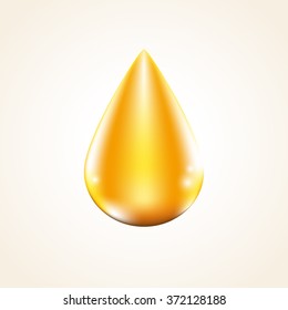 Vector shiny oil drop. Sunflower, olive, peanut oil, gasoline, petrol drop.