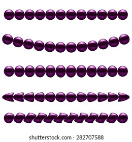 Vector Shiny Pearl Set  Isolated on White Background