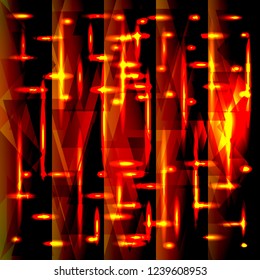 Vector shiny red gold pattern of shards and stripes. For decoration of festive objects, paper and fabric.