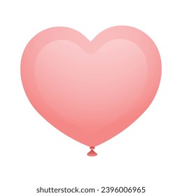 Vector shiny red heart on white background.
