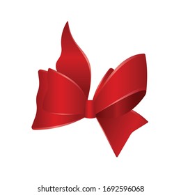 Vector Brillante Satin Gift Rojo Aislado de fondo blanco
