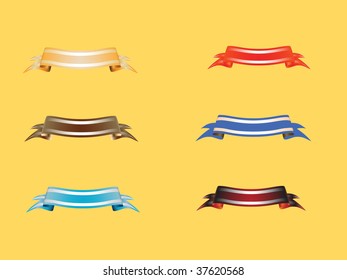 vector shiny ribbons in different colors