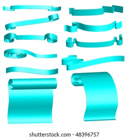 Vector. Shiny set of light blue vector banners for web.