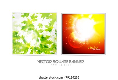 Vector shiny square banner set