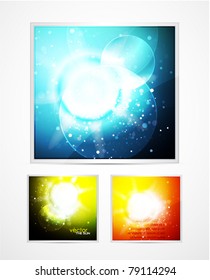 Vector shiny square banner set