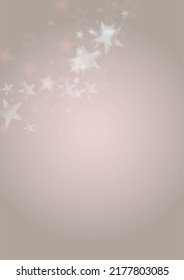 Vector Shiny Stars Confetti on Pink Background with Silver and White  Light Spots. Magic Shiny Pastel Print. Baby Print. Gentle Stardust Pattern.  Sparkle Festive  Cover Design.