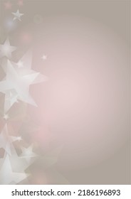 Vector Shiny Stars Confetti on Pink Background with Silver and White  Light Spots. Magic Shiny Pastel Print. Baby Print. Gentle Stardust Pattern.  Sparkle Festive  Cover Design.