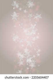 Vektor-Shiny-Sterne-Konfetti auf rosafarbenem Hintergrund mit Silber- und Weißen Lichtpunkten. Zauberhafte, glänzende Pasteldrucke. Baby Print. Ruhiges Stardust-Muster.  Sparkle Festivals Cover Design.