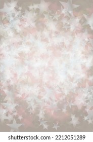 Vector Shiny Stars Confetti on Pink Background with Silver and White  Light Spots. Magic Shiny Pastel Print. Baby Print. Gentle Stardust Pattern.  Sparkle Festive  Cover Design.