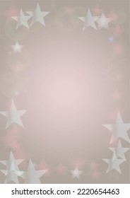 Vector Shiny Stars Confetti on Pink Background with Silver and White  Light Spots. Magic Shiny Pastel Print. Baby Print. Gentle Stardust Pattern.  Sparkle Festive  Cover Design.