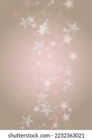 Vector Shiny Stars Confetti on Pink Background with Silver and White  Light Spots. Magic Shiny Pastel Print. Baby Print. Gentle Stardust Pattern.  Sparkle Festive  Cover Design.