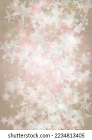Vector Shiny Stars Confetti on Pink Background with Silver and White  Light Spots. Magic Shiny Pastel Print. Baby Print. Gentle Stardust Pattern.  Sparkle Festive  Cover Design.
