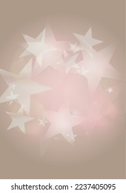 Vector Shiny Stars Confetti on Pink Background with Silver and White  Light Spots. Magic Shiny Pastel Print. Baby Print. Gentle Stardust Pattern.  Sparkle Festive  Cover Design.