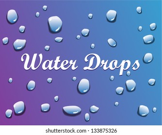 Vector shiny water drop isolated on background