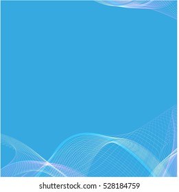 Vector shiny wave line colorful abstract background blue