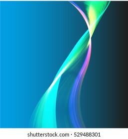 Vector shiny wave line colorful abstract background blue