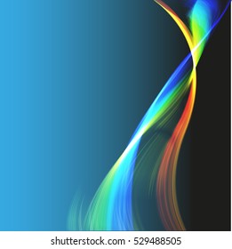 Vector shiny wave line colorful abstract background blue