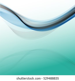 Vector shiny wave line colorful abstract background blue