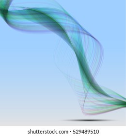 Vector shiny wave line colorful abstract background blue
