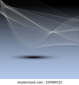 Vector shiny wave line colorful abstract background blue