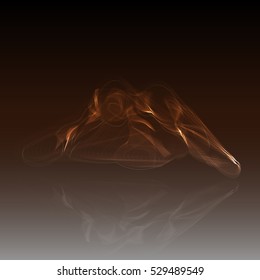 Vector shiny wave line colorful abstract background yellow hand