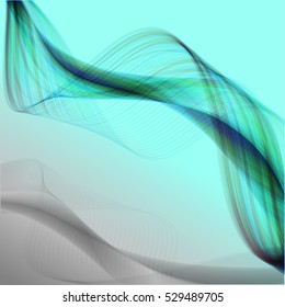 Vector shiny wave line colorful abstract background  blue
