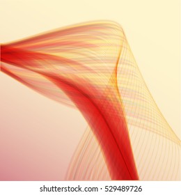 Vector shiny wave line colorful abstract background red


