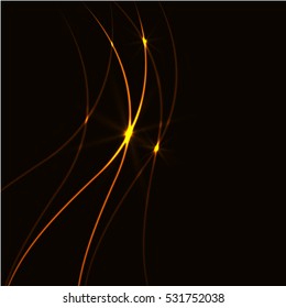 Vector shiny wave line colorful abstract background yellow
