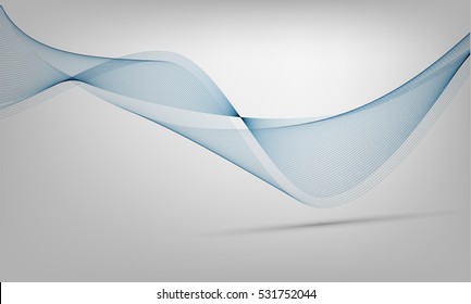 Color de fondo abstracto de la línea de onda brillante vectorial azul
