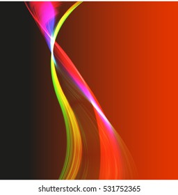 Vector shiny wave line colorful abstract background red