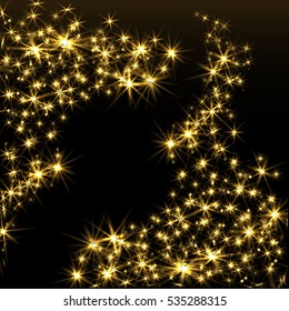 Vector shiny wave line colorful abstract background yellow stars