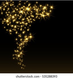 Vector shiny wave line colorful abstract background yellow stars