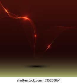 Vector shiny wave line colorful abstract background red
