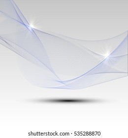 Vector shiny wave line colorful abstract background blue