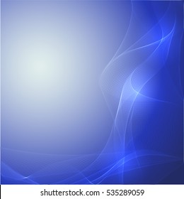 Vector shiny wave line colorful abstract background blue