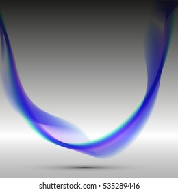 Vector shiny wave line colorful abstract background blue