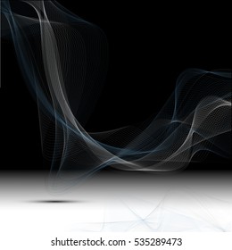 Vector shiny wave line colorful abstract background blue