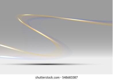 Vector shiny wave line colorful abstract background yellow