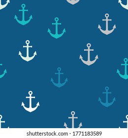 Vector ship anchor seamless pattern background. Perfect for wallpaper, packaging fabric and cover.