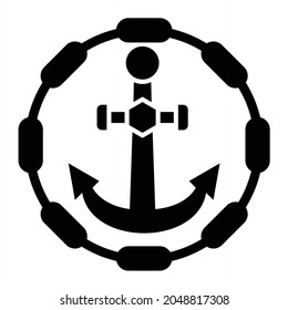  Vector Ship Chain Glyph Icon Design
