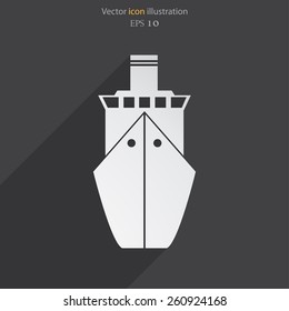 Vector ship flat icon illustration.