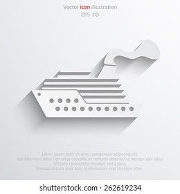 Vector ship flat icon illustration.