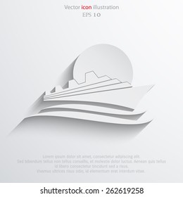 Vector ship flat icon illustration.