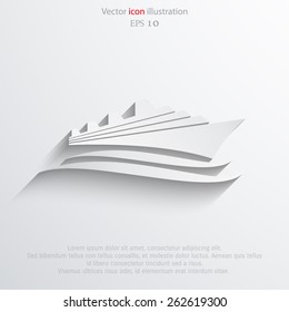 Vector ship flat icon illustration.
