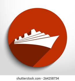 Vector ship flat icon illustration.