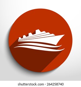 Vector ship flat icon illustration.